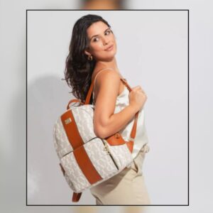 MOCHILA FEMININA BEGE VERYRIO ESPAÇOSA - Imagem 6
