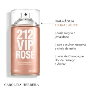 Carolina Herrera 212 VIP Rosé - Body Spray Feminino 250ml - Imagem 5