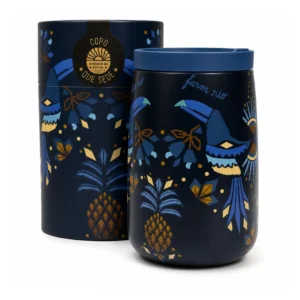 Copo Farm Que sede Lenço Magia Tropical Azul 450 Ml