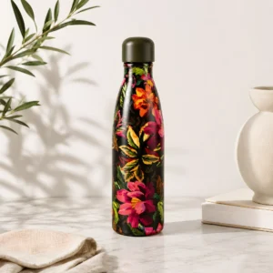 Garrafa Glub Glub 500 Ml Painted Flowers Verde - Imagem 3